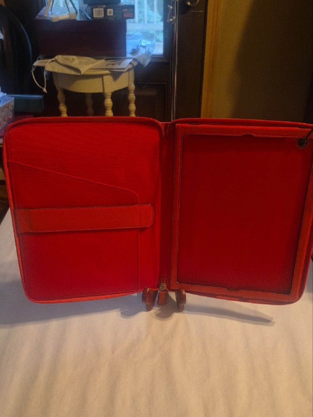 Coach Orange & Brown Signature Canvas Organizer with Red Trim - Picture 5 of 9